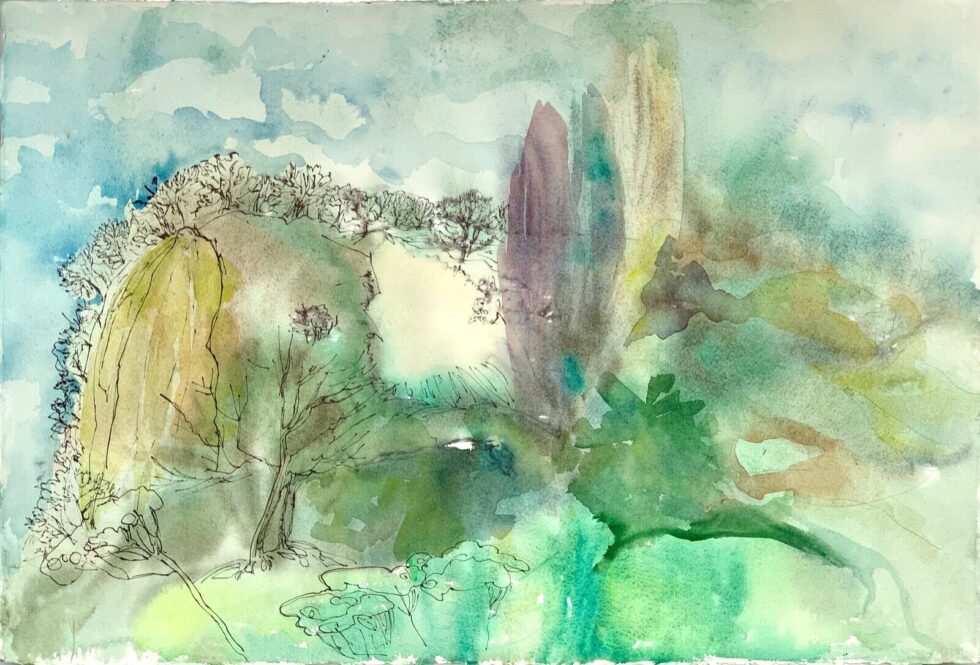 ORIGINAL-Watercolor-painting-on-paper-artwork-from-artist-landscape-art-signed-274709539938