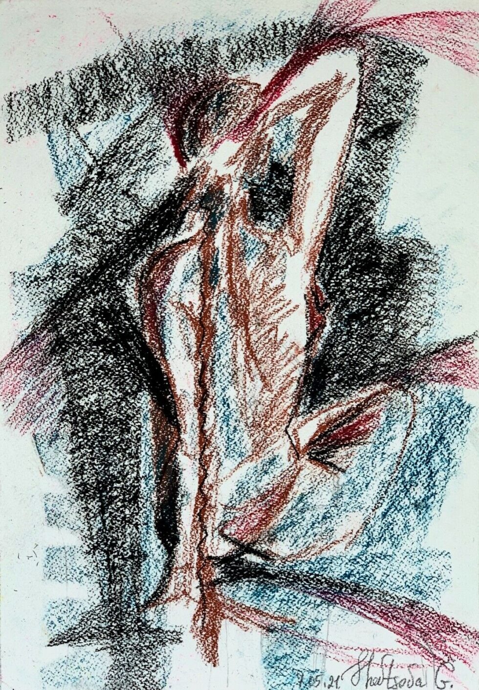 ORIGINAL-pastel-on-paper-drawing-posing-model-modernism-impressionism-275145180018