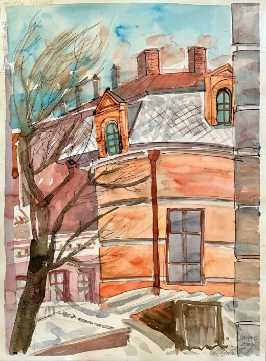 ORIGINAL-watercolor-painting-on-paper-artwork-SIGNED-by-artist-architecture-art-274708617568-2