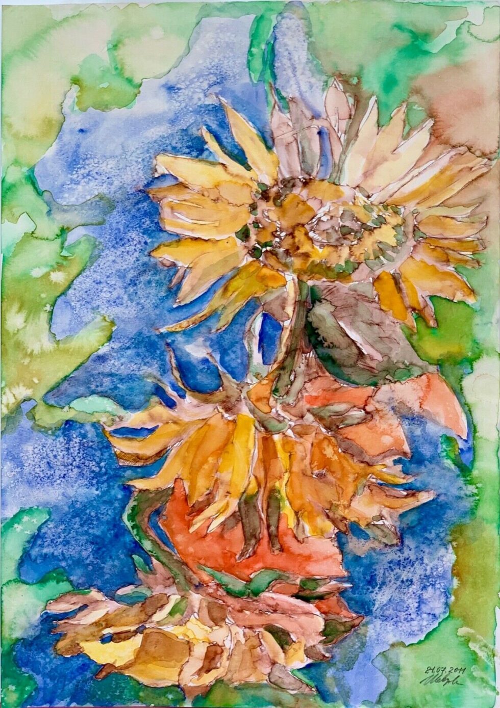 ORIGINAL-watercolor-painting-on-paper-artwork-from-artist-signed-flowers-art-274375461348