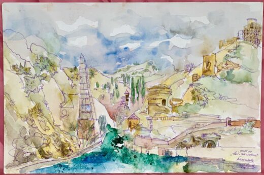 ORIGINAL-watercolor-painting-paper-artwork-SIGNED-by-artist-Crimea-274528512138-2