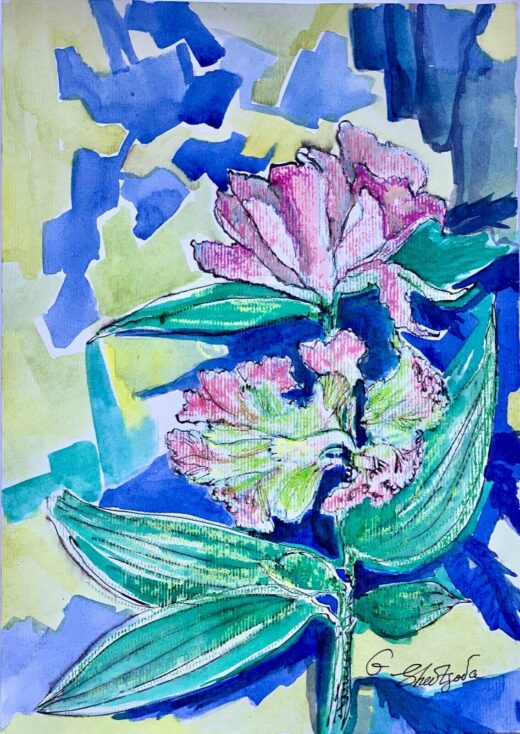 ORIGINAL-watercolor-painting-paper-artwork-SIGNED-by-artist-flower-art-274532699378-2