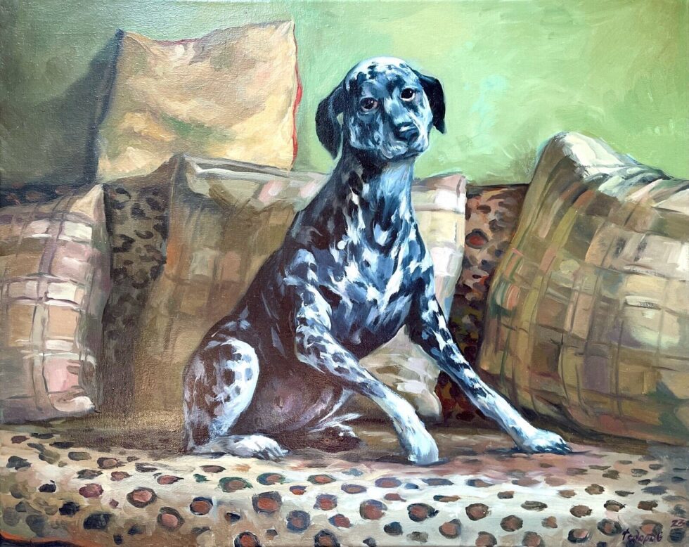 Captivating Dalmatian Oil Painting on Canvas