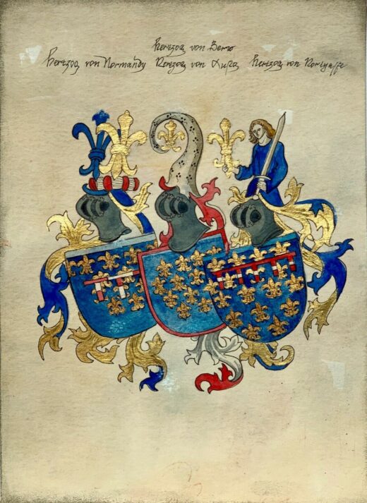 Hand-painted-old-look-miniature-leaf-Conrad-Grunenberg-armorial-274691127949-2