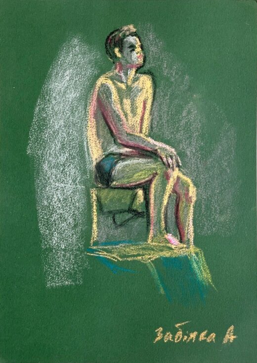 ORIGINAL-pastels-painting-on-paper-with-sketch-of-posed-model-signed-274839823459-2