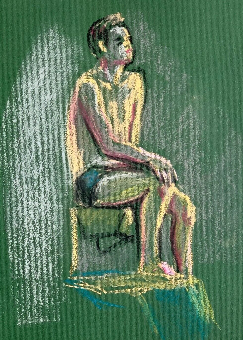 ORIGINAL-pastels-painting-on-paper-with-sketch-of-posed-model-signed-274839823459