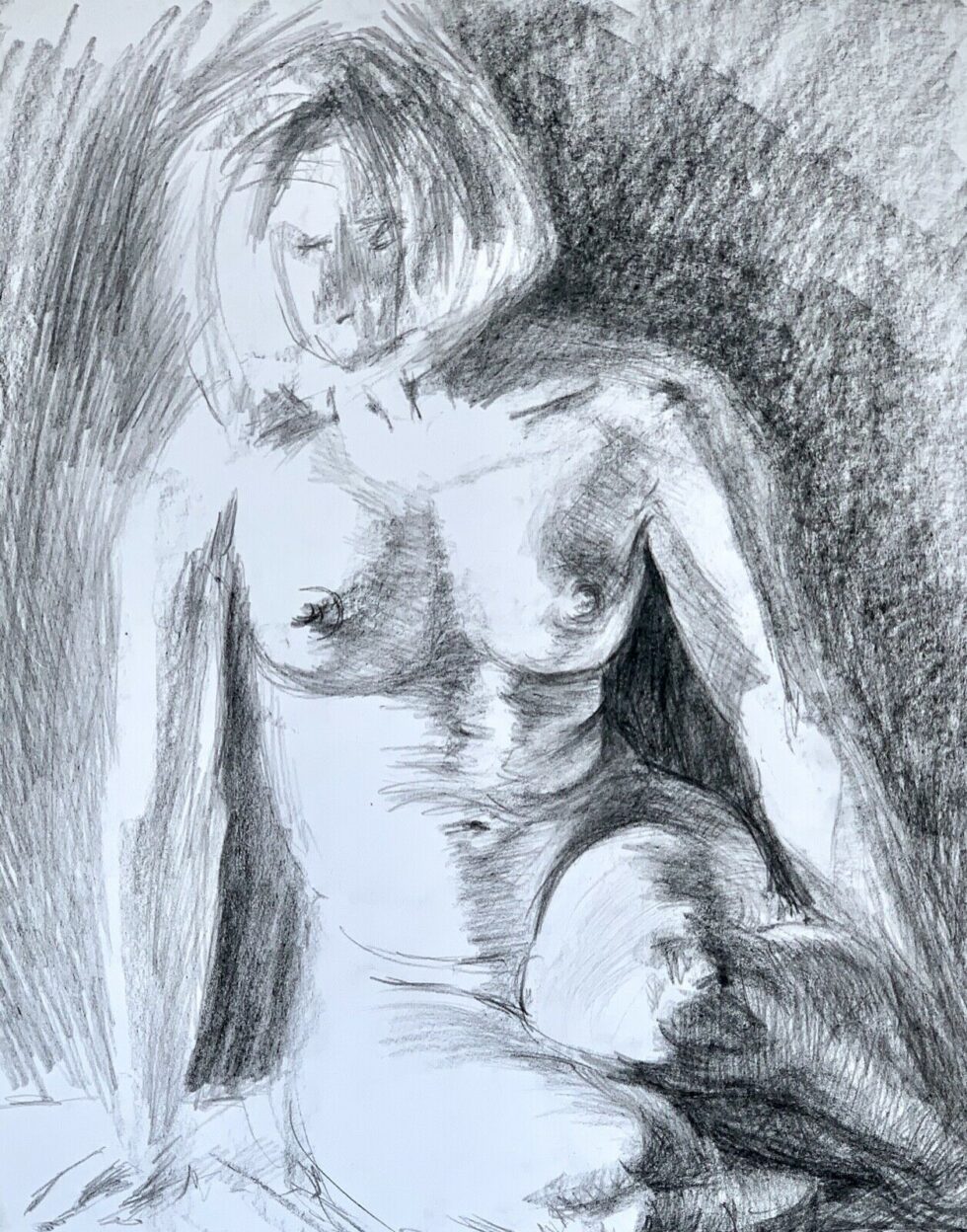 ORIGINAL-pencil-drawing-nude-model-signed-by-artist-sketch-A3-117-x-165-inches-274855224829