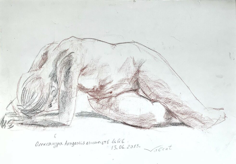 ORIGINAL-sanguine-drawing-nude-model-signed-by-artist-A3-118-x-165-inches-275088870439