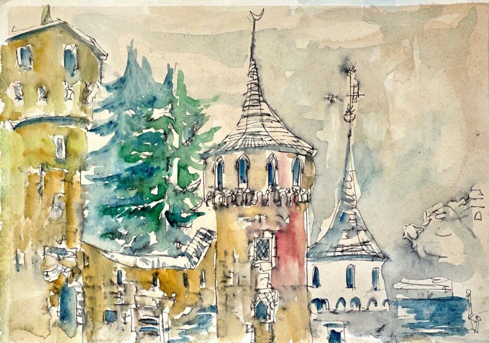 ORIGINAL-watercolor-painting-artwork-impressionism-modernism-Ukraine-Kamianets-275098065349